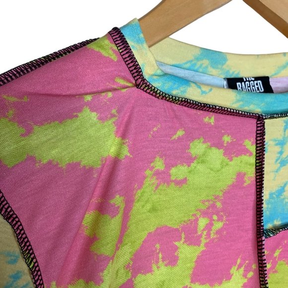 The Ragged Priest Crop Top Long Sleeve Inside Out Seam Raw Hem Women's Size Med - Picture 3 of 9